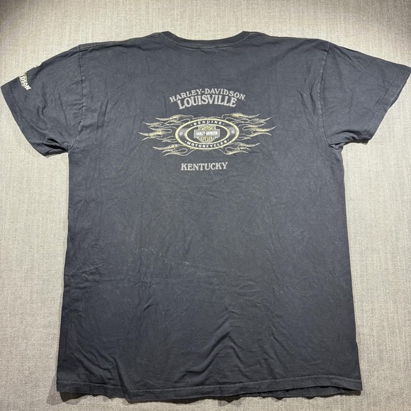 Vintage Harley-Davidson Shirt Mens 2XL Black Skull Louisville Kentucky 00s - Picture 8 of 10